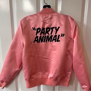 Ban.do Pink “Party Animal” Bomber Jacket